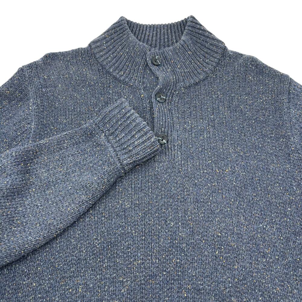 Patagonia Mens Medium Blue‎ Multicolor Spotted Wool Blend Thick Knit Sweater